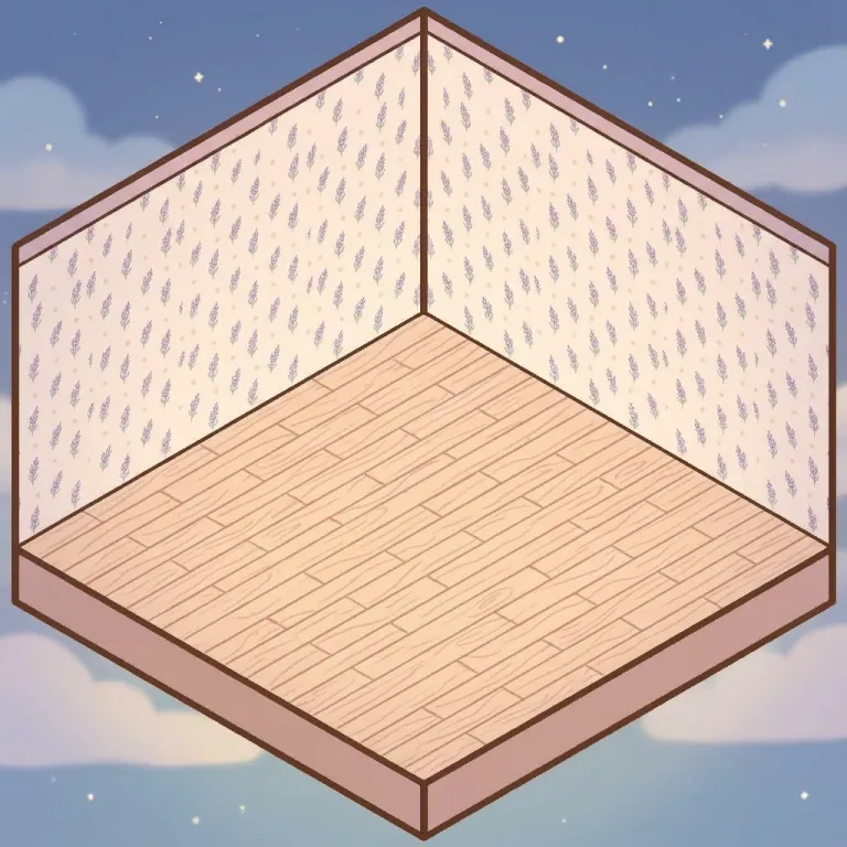 The empty Dreamy Pastel Bedroom room, waiting for stickers