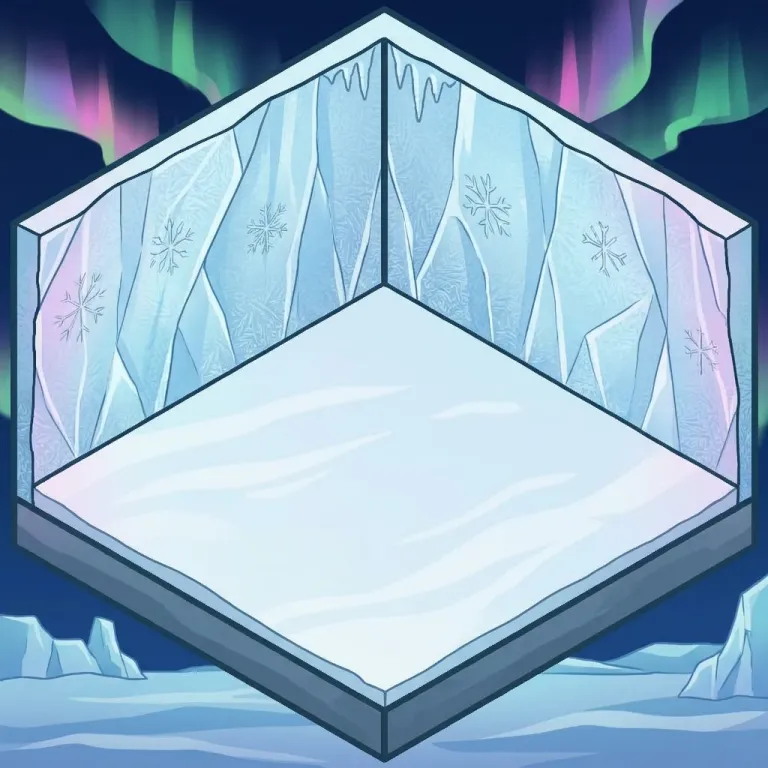 The empty The Ice Palace room, waiting for stickers