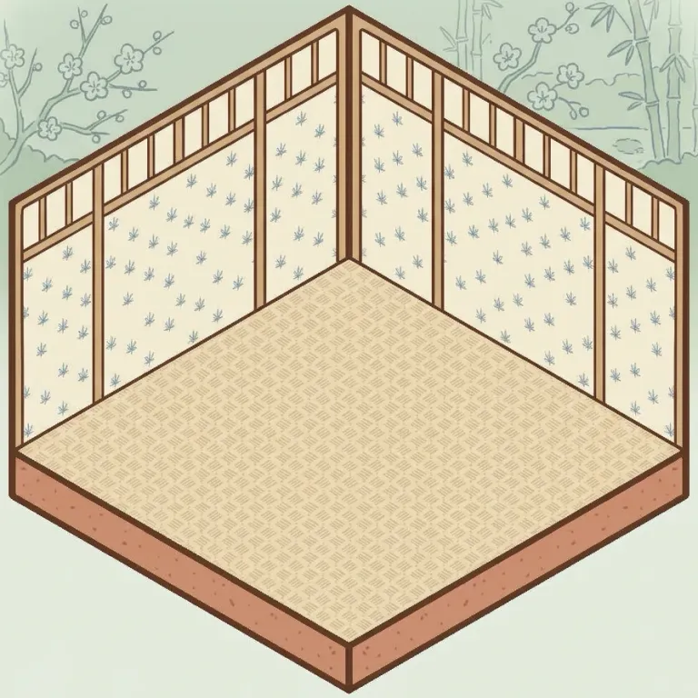 The empty Japanese Room room, waiting for stickers