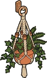 Hanging plants, a sticker from the Autumn Forest world