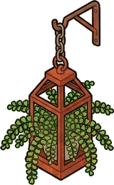 Hanging plants, a sticker from the Autumn Forest world