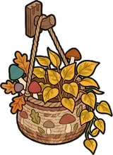 Hanging plants, a sticker from the Autumn Forest world