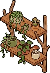 Hanging plants, a sticker from the Autumn Forest world