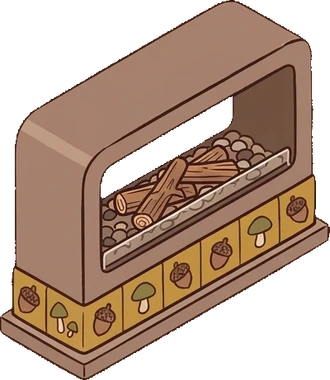 Fireplaces and stoves, a sticker from the Autumn Forest world