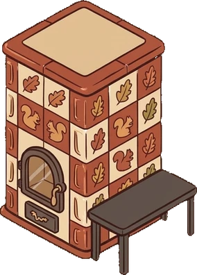 Fireplaces and stoves, a sticker from the Autumn Forest world