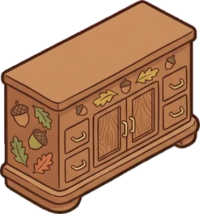 Dressers and low cabinets, a sticker from the Autumn Forest world