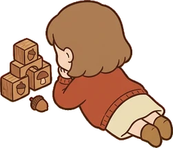 People lying down, a sticker from the Autumn Forest world