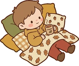 People lying down, a sticker from the Autumn Forest world