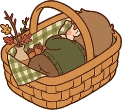 People lying down, a sticker from the Autumn Forest world