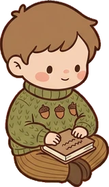 People sitting, a sticker from the Autumn Forest world
