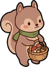 Cats and small animals, a sticker from the Autumn Forest world
