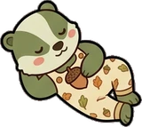 Cats and small animals, a sticker from the Autumn Forest world