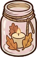 Candles and small lights, a sticker from the Autumn Forest world