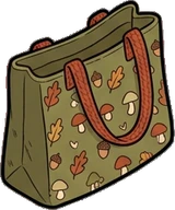 Bags, hats and shoes, a sticker from the Autumn Forest world