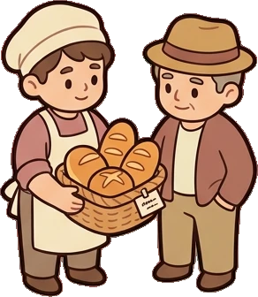 People together, a sticker from the Bakery Corner world