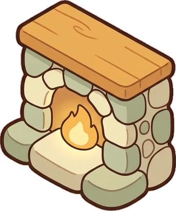 Fireplaces and stoves, a sticker from the Bakery Corner world