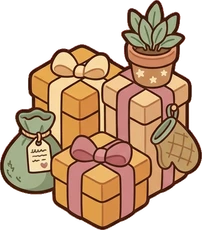 Big floor pieces, a sticker from the Bakery Corner world