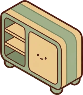 Dressers and low cabinets, a sticker from the Bakery Corner world
