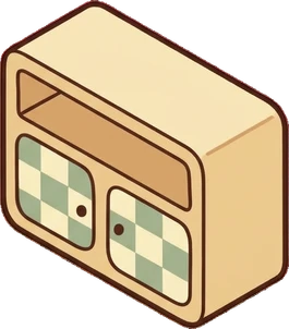Dressers and low cabinets, a sticker from the Bakery Corner world