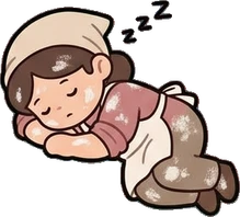 People lying down, a sticker from the Bakery Corner world