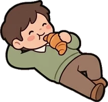 People lying down, a sticker from the Bakery Corner world
