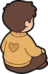 People sitting, a sticker from the Bakery Corner world