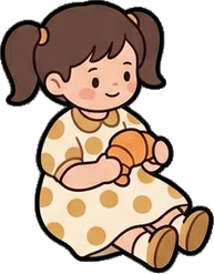 People sitting, a sticker from the Bakery Corner world