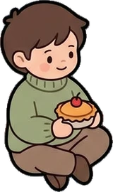 People sitting, a sticker from the Bakery Corner world