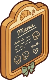 Signboards and chalkboards, a sticker from the Bakery Corner world