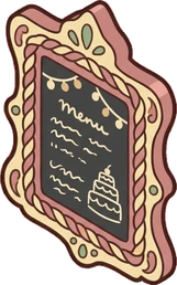 Signboards and chalkboards, a sticker from the Bakery Corner world