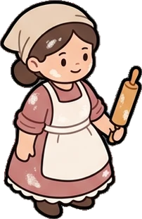 People standing, a sticker from the Bakery Corner world