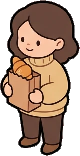 People standing, a sticker from the Bakery Corner world