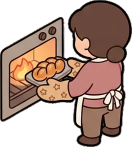 People standing, a sticker from the Bakery Corner world