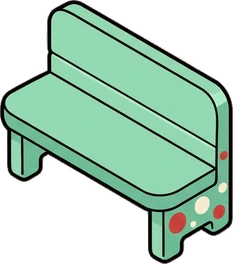 Benches, a sticker from the The Barbershop world