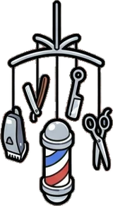 Garlands and hanging things, a sticker from the The Barbershop world