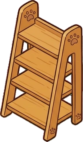 Bookcases, a sticker from the Cat Café world
