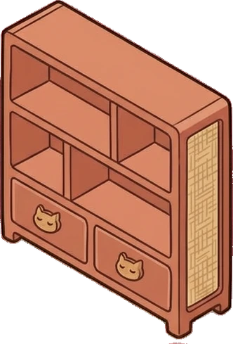 Bookcases, a sticker from the Cat Café world