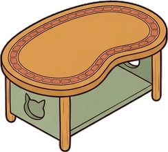 Coffee tables, a sticker from the Cat Café world