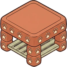 Coffee tables, a sticker from the Cat Café world