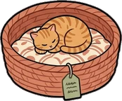 Pet beds and homes, a sticker from the Cat Café world