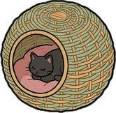 Pet beds and homes, a sticker from the Cat Café world