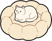 Pet beds and homes, a sticker from the Cat Café world
