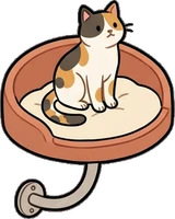 Pet beds and homes, a sticker from the Cat Café world