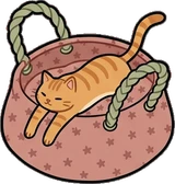 Pet beds and homes, a sticker from the Cat Café world