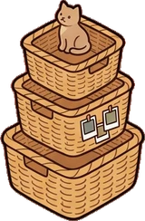 Pet beds and homes, a sticker from the Cat Café world