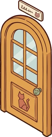 Doors, a sticker from the Cat Café world