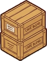 Baskets and floor things, a sticker from the Cat Café world