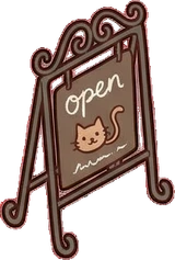 Baskets and floor things, a sticker from the Cat Café world