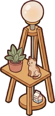 Floor lamps, a sticker from the Cat Café world