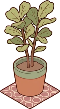 Floor plants, a sticker from the Cat Café world